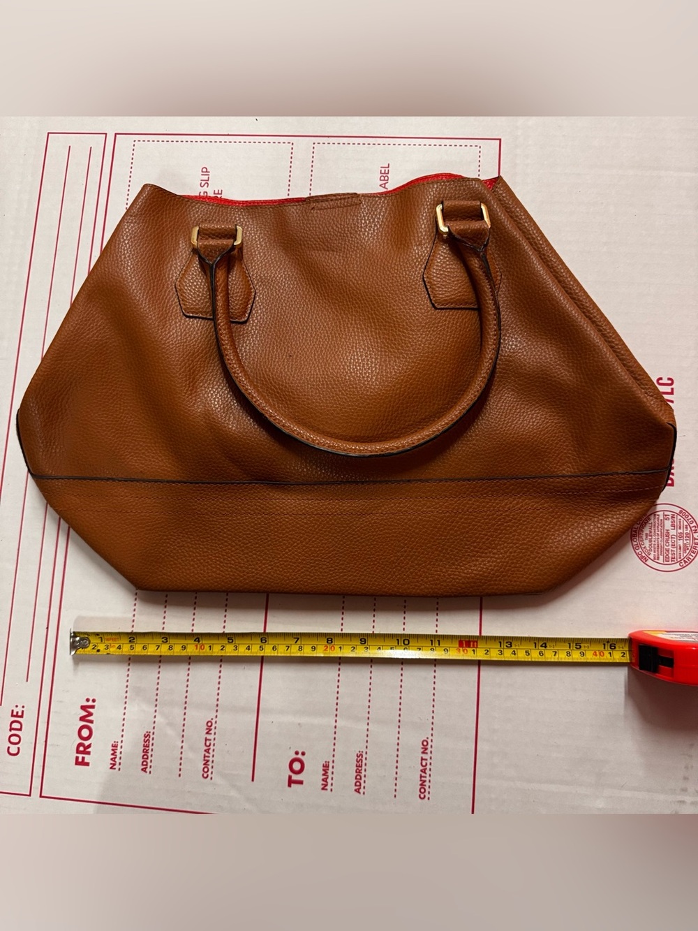 Merona Brown Leather Tote Handbag - Classic Women's Bag